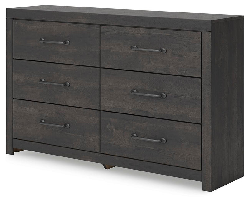 Hollivern Full Panel Bed with Storage and Dresser in Dark Gray - PKG021652