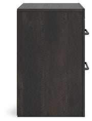Hollivern Full Panel Bed with Storage, Dresser and Nightstand in Dark Gray - PKG021653
