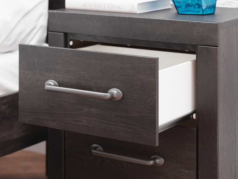 Hollivern Full Panel Bed with Storage, Dresser, Mirror and Nightstand in Dark Gray - PKG021649
