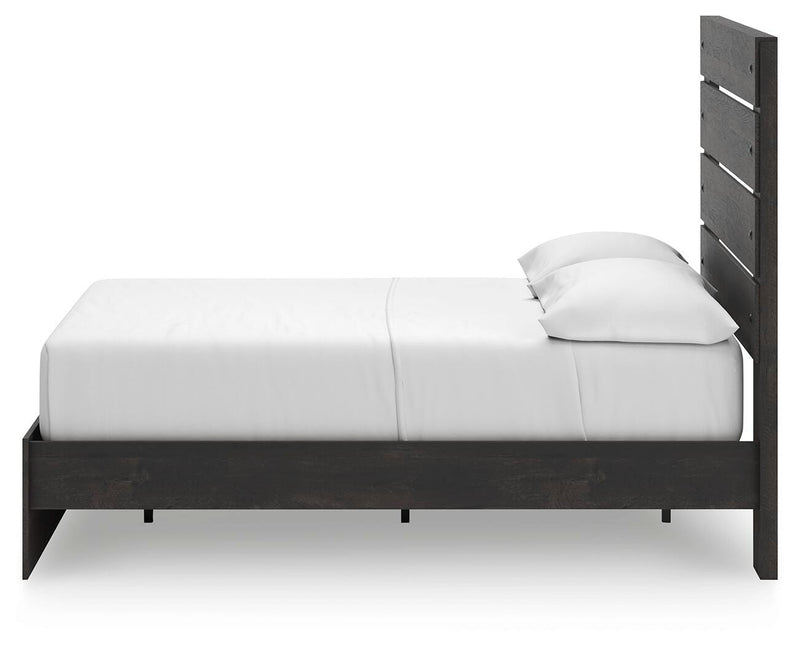 Hollivern Full Panel Storage Bed and Dresser in Dark Gray - PKG021636