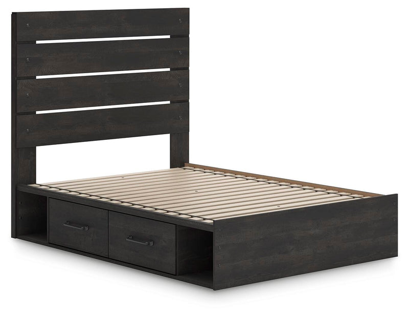 Hollivern Full Panel Storage Bed and Dresser in Dark Gray - PKG021636