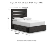 Hollivern Full Panel Storage Bed and Dresser in Dark Gray - PKG021636