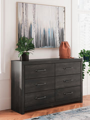 Hollivern Full Panel Storage Bed and Dresser in Dark Gray - PKG021636