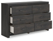 Hollivern Full Panel Storage Bed and Dresser in Dark Gray - PKG021636