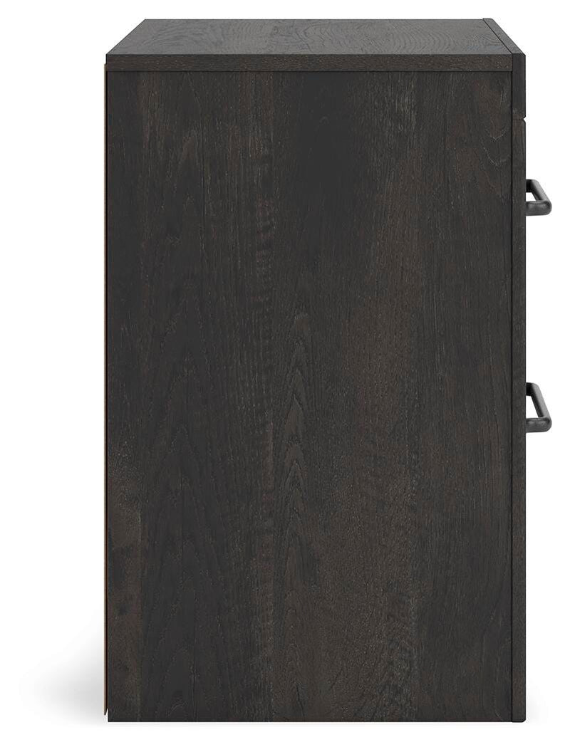 Hollivern Full Panel Storage Bed, Dresser and Nightstand in Dark Gray - PKG021637