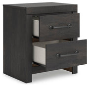 Hollivern Full Panel Storage Bed, Dresser, Mirror and 2 Nightstands in Dark Gray - PKG021631