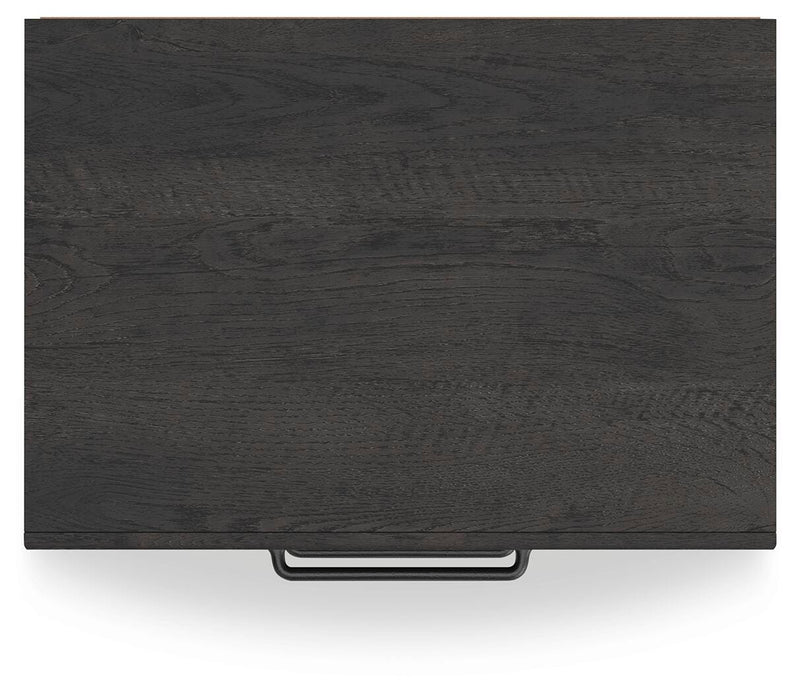 Hollivern Full Panel Storage Bed, Dresser, Mirror and Nightstand in Dark Gray - PKG021633
