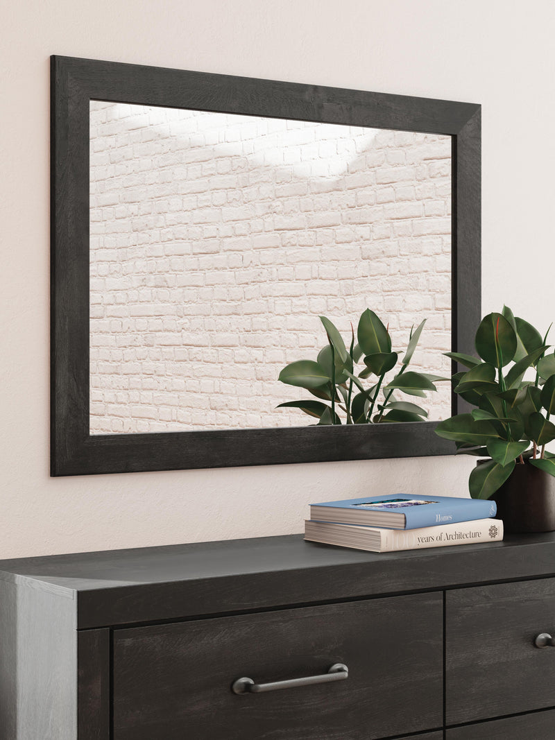 Hollivern Full Panel Storage Bed, Dresser, Mirror, Chest and 2 Nightstands in Dark Gray - PKG021632