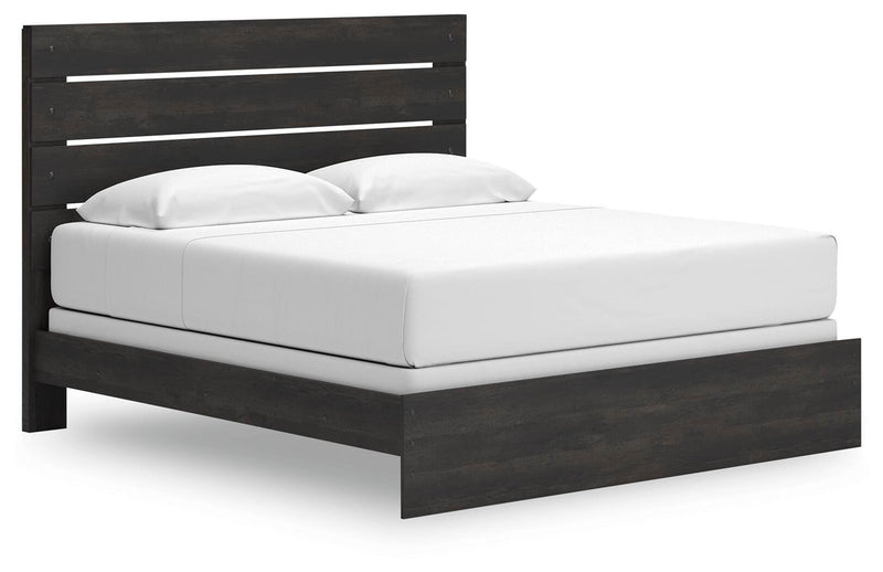 Hollivern King Panel Bed and Dresser in Dark Gray - PKG021620