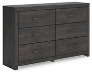 Hollivern King Panel Bed and Dresser in Dark Gray - PKG021620