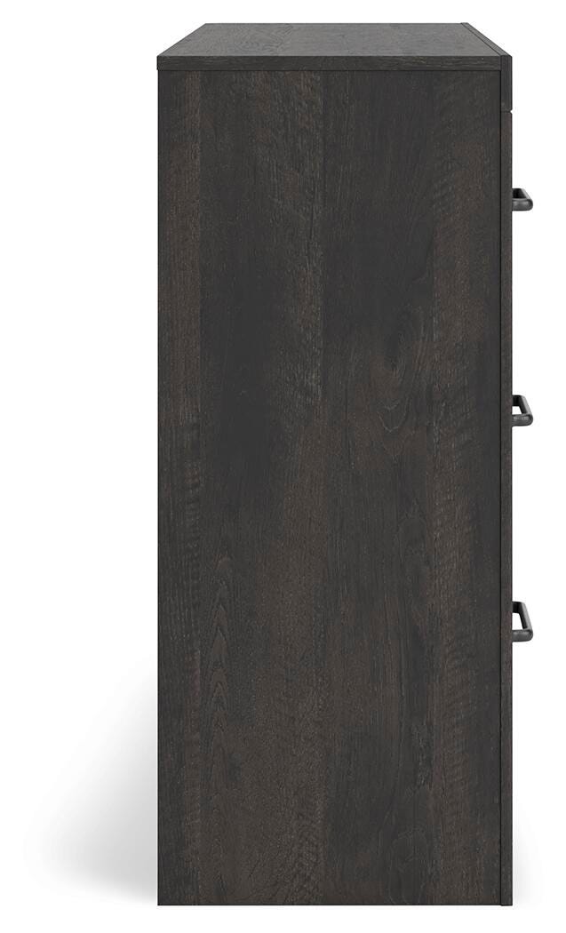 Hollivern King Panel Bed and Dresser in Dark Gray - PKG021620