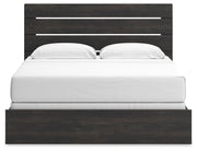 Hollivern King Panel Bed, Dresser and Mirror in Dark Gray - PKG021614