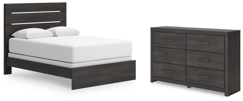 Hollivern Queen Panel Bed and Dresser in Dark Gray - PKG021612