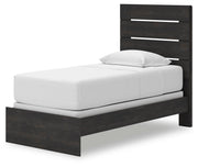 Hollivern Twin Panel Bed and Dresser in Dark Gray - PKG021593