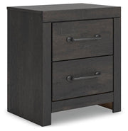 Hollivern Twin Panel Bed, Dresser, Mirror, Chest and 2 Nightstands in Dark Gray - PKG021589