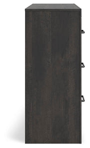 Hollivern Twin Panel Storage Bed and Dresser in Dark Gray - PKG021628