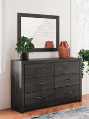 Hollivern Twin Panel Storage Bed, Dresser, Mirror and 2 Nightstands in Dark Gray - PKG021623