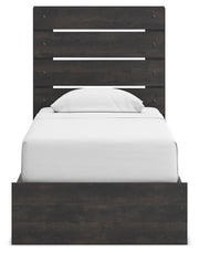 Hollivern Twin Panel Storage Bed, Dresser, Mirror and Nightstand in Dark Gray - PKG021625