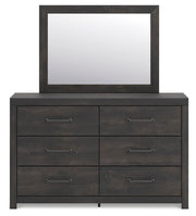 Hollivern Twin Panel Storage Bed, Dresser, Mirror, Chest and 2 Nightstands in Dark Gray - PKG021624