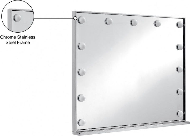 Hollywood Lighted Mirror in Chrome - 464-M