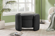 Horizon Boucle Fabric Upholstered Ottoman in Black - 115Black