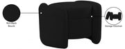 Horizon Boucle Fabric Upholstered Ottoman in Black - 115Black