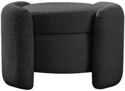 Horizon Boucle Fabric Upholstered Ottoman in Black - 115Black
