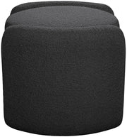 Horizon Boucle Fabric Upholstered Ottoman in Black - 115Black