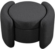 Horizon Boucle Fabric Upholstered Ottoman in Black - 115Black