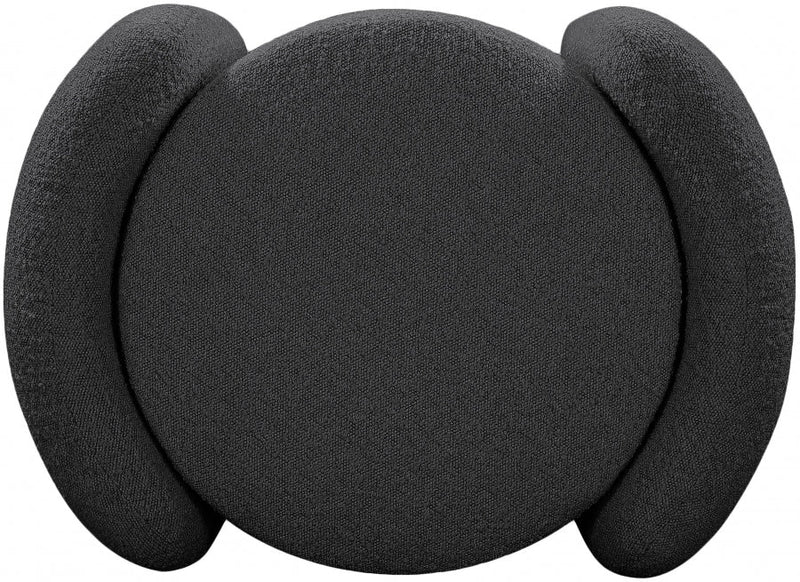 Horizon Boucle Fabric Upholstered Ottoman in Black - 115Black