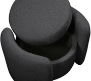 Horizon Boucle Fabric Upholstered Ottoman in Black - 115Black