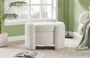 Horizon Boucle Fabric Upholstered Ottoman in Cream - 115Cream
