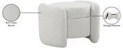 Horizon Boucle Fabric Upholstered Ottoman in Cream - 115Cream