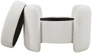 Horizon Boucle Fabric Upholstered Ottoman in Cream - 115Cream