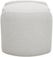 Horizon Boucle Fabric Upholstered Ottoman in Cream - 115Cream
