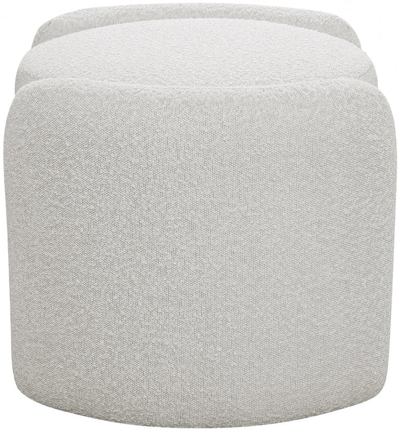 Horizon Boucle Fabric Upholstered Ottoman in Cream - 115Cream