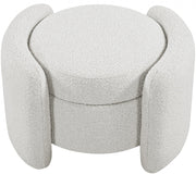 Horizon Boucle Fabric Upholstered Ottoman in Cream - 115Cream