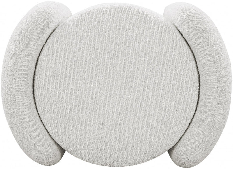 Horizon Boucle Fabric Upholstered Ottoman in Cream - 115Cream