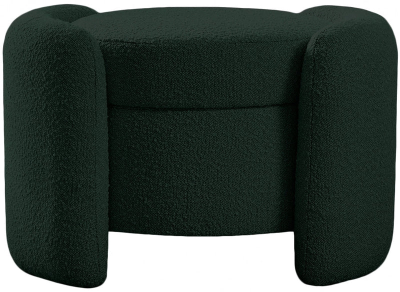 Horizon Boucle Fabric Upholstered Ottoman in Green - 115Green