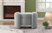 Horizon Boucle Fabric Upholstered Ottoman in Grey - 115Grey