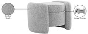 Horizon Boucle Fabric Upholstered Ottoman in Grey - 115Grey