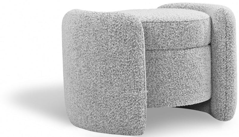 Horizon Boucle Fabric Upholstered Ottoman in Grey - 115Grey