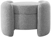 Horizon Boucle Fabric Upholstered Ottoman in Grey - 115Grey