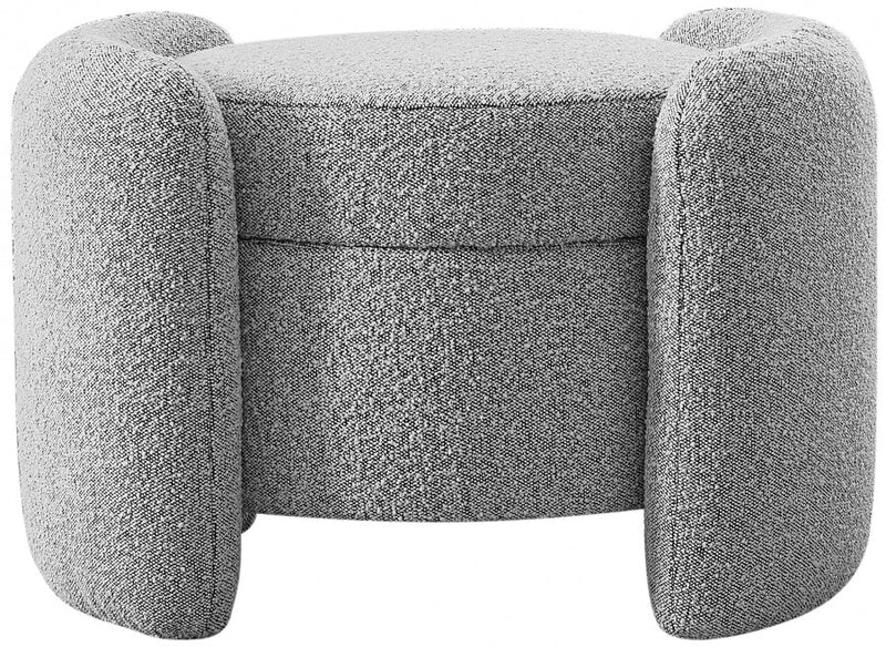 Horizon Boucle Fabric Upholstered Ottoman in Grey - 115Grey