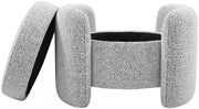 Horizon Boucle Fabric Upholstered Ottoman in Grey - 115Grey