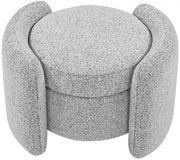 Horizon Boucle Fabric Upholstered Ottoman in Grey - 115Grey
