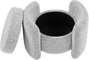 Horizon Boucle Fabric Upholstered Ottoman in Grey - 115Grey