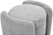 Horizon Boucle Fabric Upholstered Ottoman in Grey - 115Grey