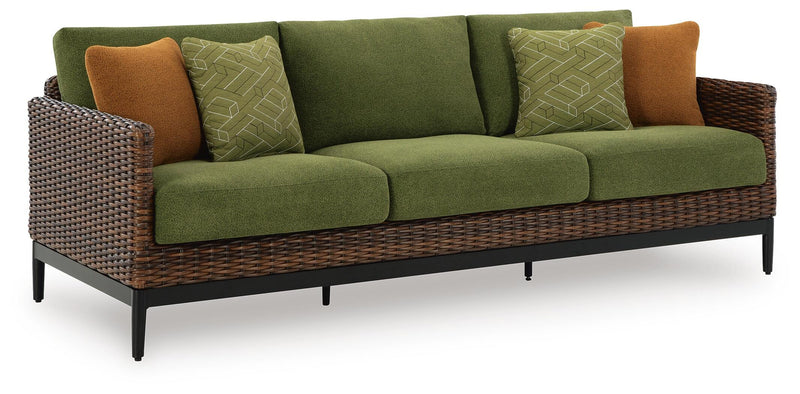 Horizon Hall Brown Outdoor Sofa, 2 Lounge Chairs, Ottoman and Coffee Table - P572P3