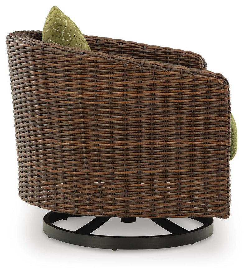 Horizon Hall Brown Outdoor Sofa, 2 Lounge Chairs, Ottoman and Coffee Table - P572P3